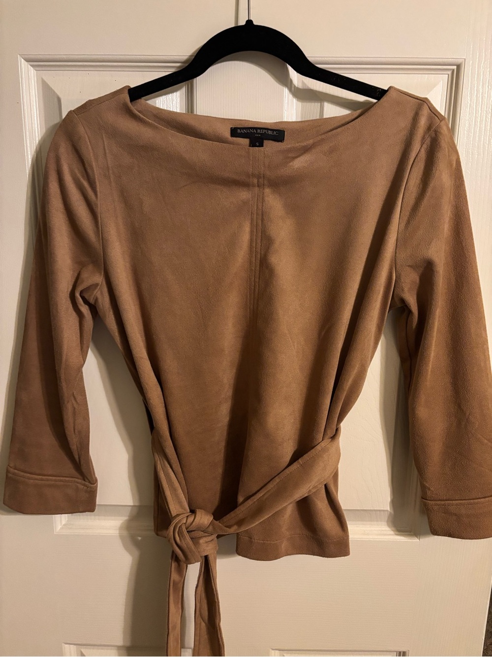 Banana Republic Camel Tie-Waist Boatneck Tunic